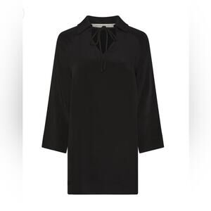NWT Regina Oswald daisy tunic black silk lounge tunic top size small